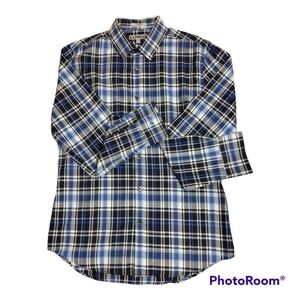 Express Men's Fitted Long Sleeve Shirt | Blue Plaid | Sharp & Classic